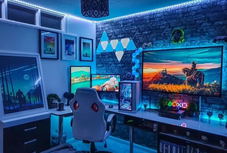 Pc Gamer, Setup Gamer, O Sonho De Qualquer Gamer.  Game room lighting,  Gamer room diy, Computer gaming room